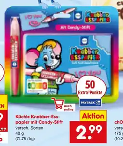 Netto Marken-Discount Küchle Knabber-Esspapier mit Candy-Stift Angebot