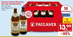 Netto Marken-Discount Paulaner Original Münchner Hell oder Hell Alkoholfrei Angebot