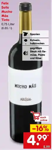 Netto Marken-Discount Felix Solis Mucho Más Tinto Angebot