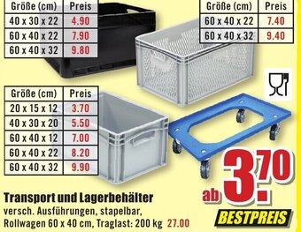 B1 Discount Baumarkt Transport und Lagerbehälter Angebot