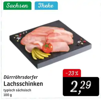 KONSUM Dürrröhrsdorfer Lachsschinken 100g Angebot