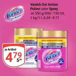 Globus Vanish Oxi Action Pulver oder Spray Angebot
