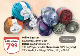 Globus Online Big Star oder Bolero oder Cheesecake Angebot