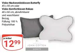 Globus Visko-Nackenstützkissen Butterfly oder Visko-Komfortkissen Relaxo Angebot