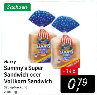 KONSUM Harry Sammy's Super Sandwich oder Vollkorn Sandwich 375g Angebot