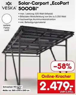 Netto Marken-Discount VESKA Solar-Carport „EcoPort 5000Bi“ Angebot