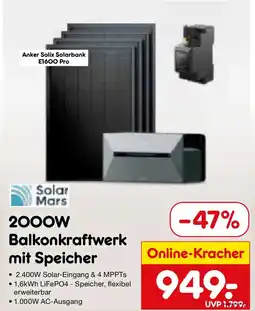 Netto Marken-Discount Solar Mars 2000W Balkonkraftwerk mit Speicher Angebot