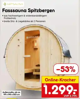 Netto Marken-Discount ARTSAUNA Fasssauna Spitzbergen Angebot