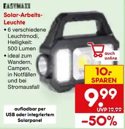Netto Marken-Discount EASTMAX Solar-Arbeits-Leuchte Angebot