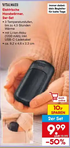Netto Marken-Discount VITAL HASS Elektrische Handwärmer Angebot