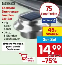 Netto Marken-Discount Easymaxx Edelstahl Dachrinnenleuchten Angebot