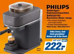 expert Techno Land PHILIPS Siebträger-Espressomaschine BAR320/60 Baristina Bean swap Angebot