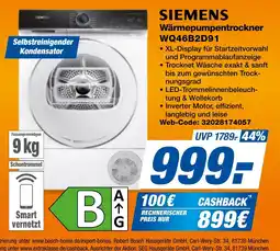 expert Techno Land SIEMENS Wärmepumpentrockner WQ46B2D91 Angebot
