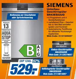 expert Techno Land SIEMENS Unterbau-Geschirrspüler SN43ES02UD Angebot