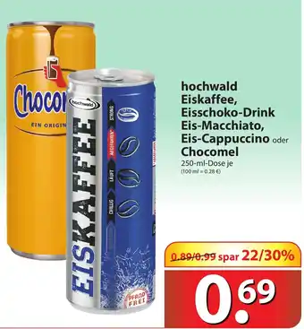 Famila Nord Ost Hochwald Eiskaffee, Eisschoko Drink Eis Macchiato, Eis Cappuccino oder Chocomel 250ml Angebot