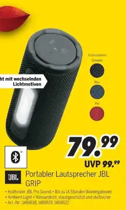 MEDIMAX JBL Portabler Lautsprecher JBL GRIP Angebot