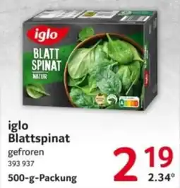 Selgros iglo Blattspinat Angebot