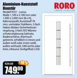 V Baumarkt Aluminium-Kunststoff Haustür RORO Angebot
