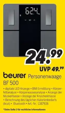 MEDIMAX beurer Personenwaage BF 500 Angebot