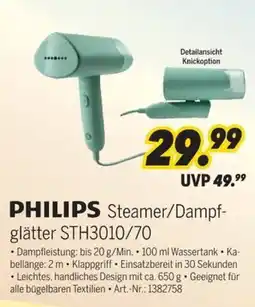 MEDIMAX PHILIPS Steamer/Dampf- glätter STH3010/70 Angebot