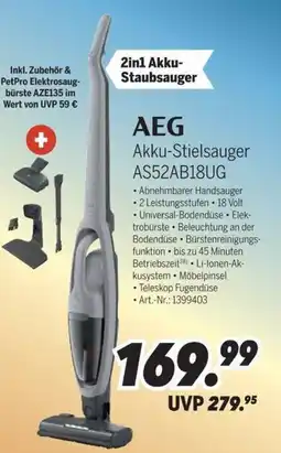MEDIMAX AEG Akku-Stielsauger AS52AB18UG Angebot