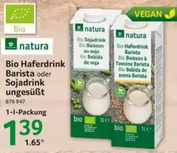 Selgros natura Bio Haferdrink Barista oder Sojadrink ungesüßt Angebot