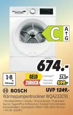 MEDIMAX BOSCH Wärmepumpentrockner WQA233C91 Angebot