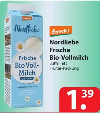 Famila Nord Ost Demeter Nordliebe Frische Bio Vollmilch 1L Angebot