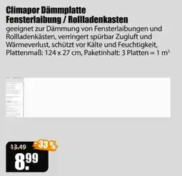 V Baumarkt Climapor Dämmplatte Fensterlaibung / Rollladenkasten Angebot