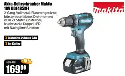 V Baumarkt Akku-Bohrschrauber Makita 18V DDF485RFJ Angebot
