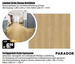 V Baumarkt Laminat Eiche Sienna Breitdiele Angebot