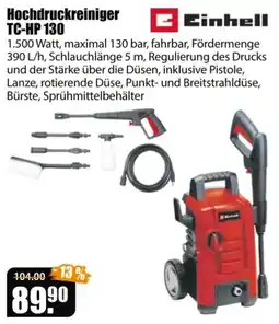 V Baumarkt Hochdruckreiniger TC-HP 130 Einhell Angebot