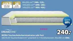 Jysk DREAMZONE MORA Taschenfederkernmatratze sehr fest Angebot