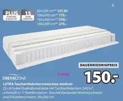 Jysk DREAMZONE LUTRA Taschenfederkernmatratze medium Angebot