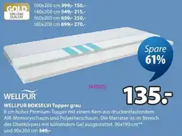 Jysk WELLPUR BOKSELVI Topper grau Angebot