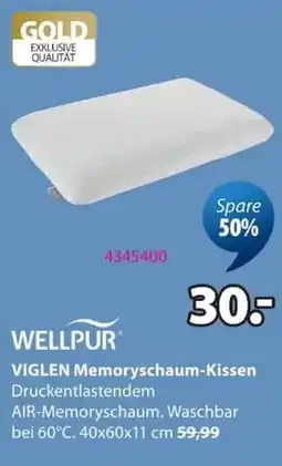 Jysk WELLPUR VIGLEN Memoryschaum-Kissen Angebot