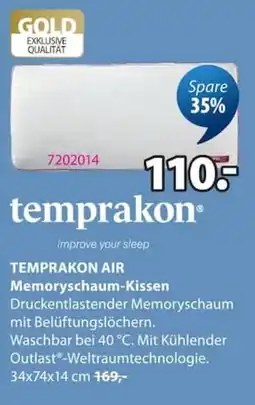 Jysk temprakon AIR Memorschaum-Kissen Angebot