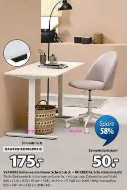 Jysk SVANEKE Schreibtisch + KOKKEDAL Schreibtischstuhl Angebot