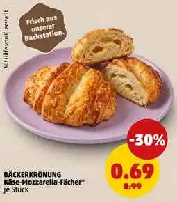 PENNY BÄCKERKRÖNUNG Käse-Mozzarella-Fächer Angebot