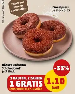 PENNY BÄCKERKRÖNUNG Schokodonut Angebot