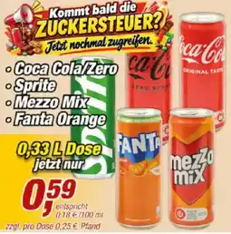 Posten Börse Coca Cola/Zero Angebot