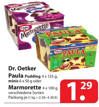 Famila Nord Ost Dr. Oetker Paula Pudding  oder Marmorette Angebot