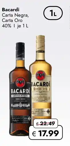 Travel Free Bacardi Carta Negra, Carta Oro Angebot