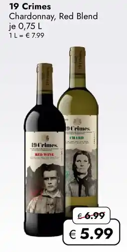 Travel Free 19 Crimes Chardonnay, Red Blend Angebot