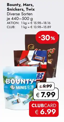 Travel Free Bounty, Mars, Snickers, Twix Angebot