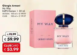 Travel Free Giorgio Armani My Way EdPS Damen Angebot