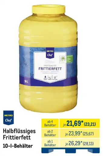 METRO Metro Chef Halbflüssiges Frittierfett Angebot