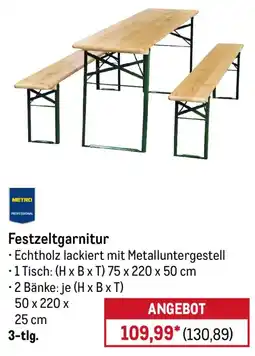 METRO Festzeltgarnitur Angebot