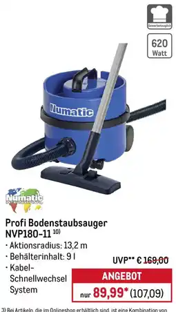 METRO Numatic Profi Bodenstaubsauger NVP180-11 Angebot