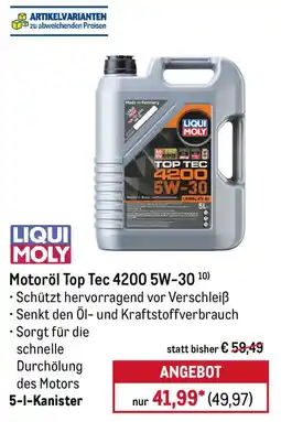 METRO Motoröl Top Tec 4200 5W-30 Angebot
